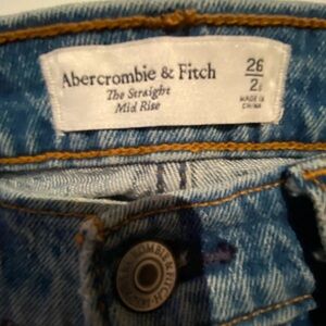 Abercrombie and Fitch high waist jeans.